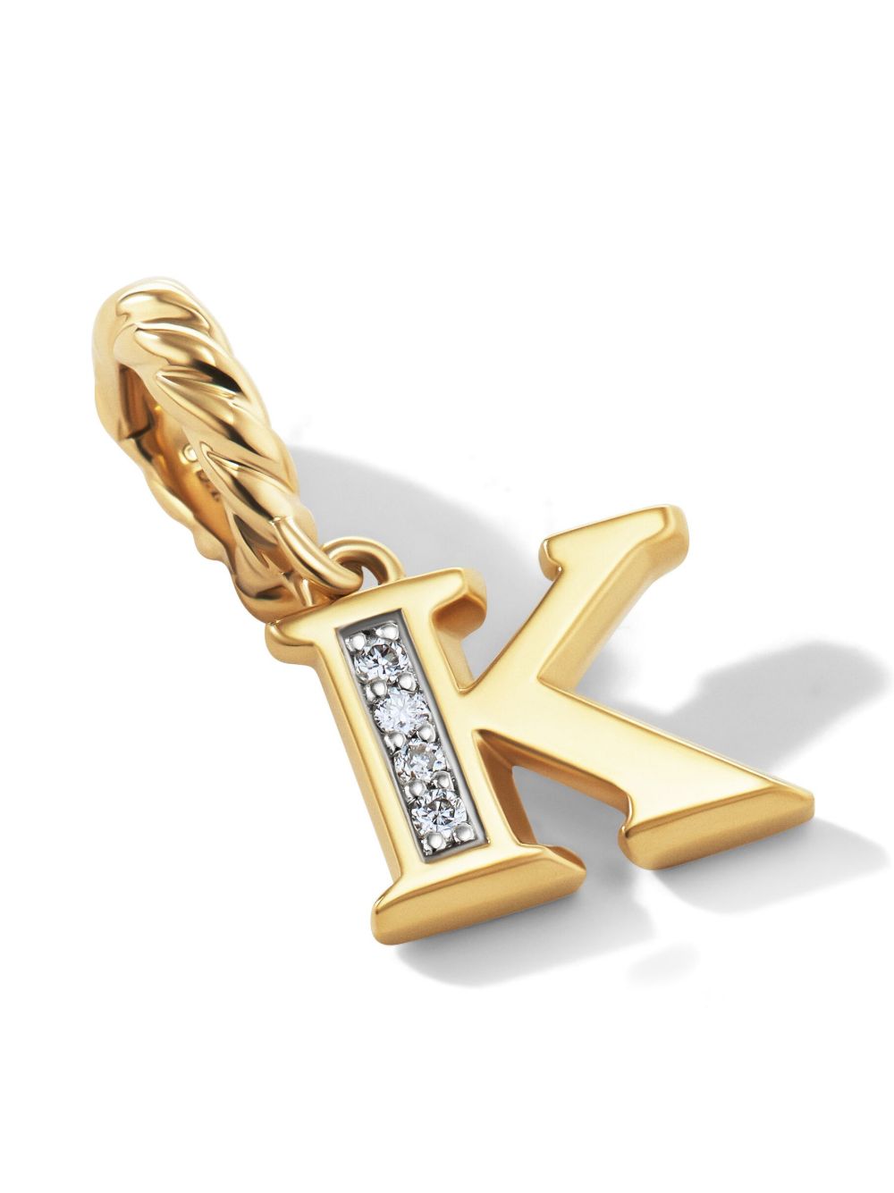 David Yurman Kt Yellow Gold Initial K Diamond Pendant Gold Farfetch