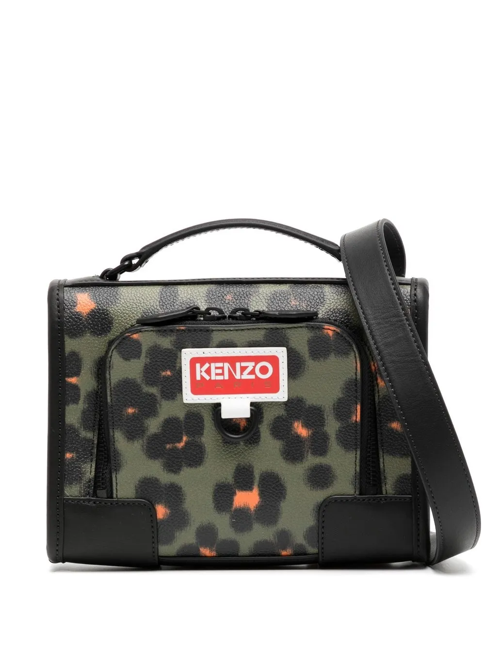 Kenzo Floral Print Crossbody Bag In Black Modesens