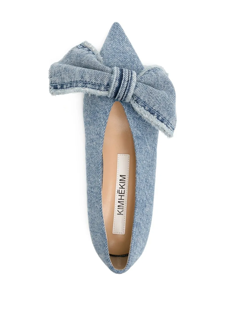 Kimhekim Bow Detail Denim Ballerina Shoes Farfetch