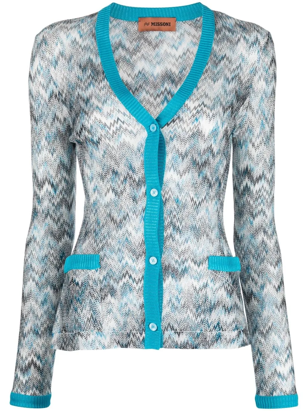 Missoni zigzag V-neck cardigan - Blue
