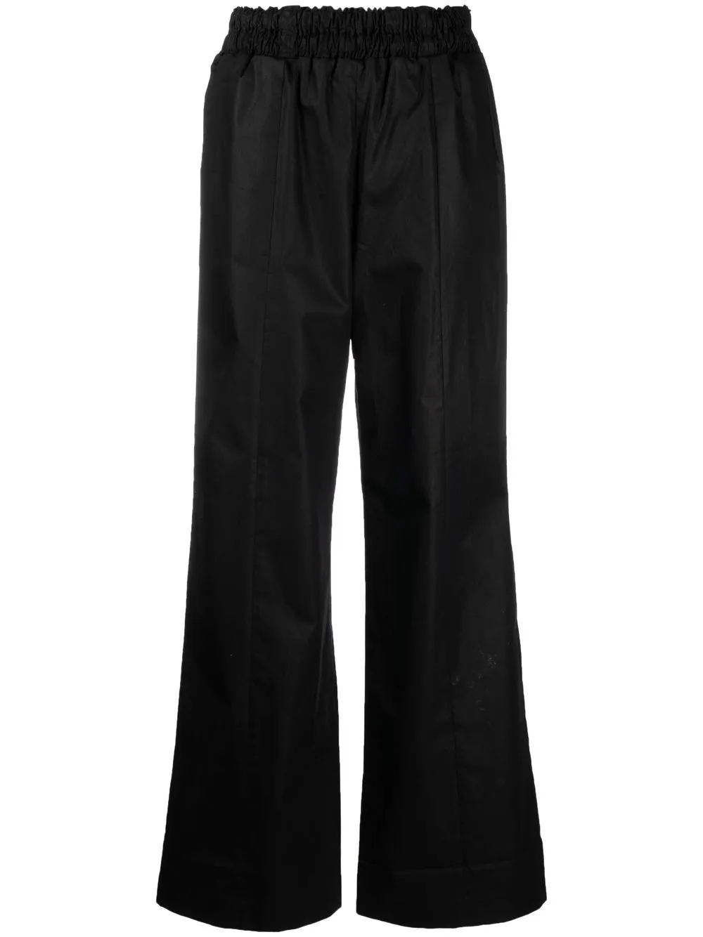 Fabiana Filippi coated wide-leg cotton trousers - Black