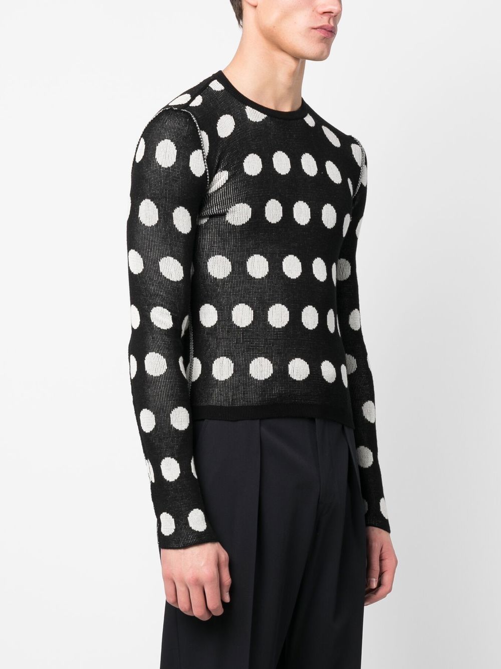 MM6 Maison Margiela Polka Dot Sheer Knit Jumper Farfetch