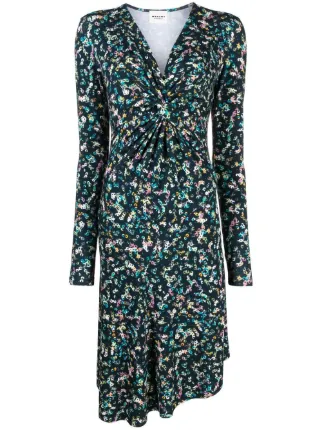 Marant Toile Floral Print Midi Dress Farfetch