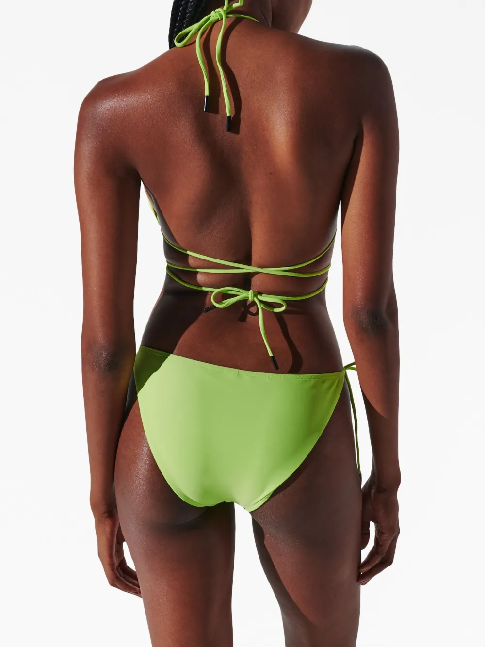 Karl Lagerfeld Logo Print Triangle Bikini Top Green FARFETCH