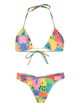 Reina Olga Guia Graphic Print Bikini Set Farfetch