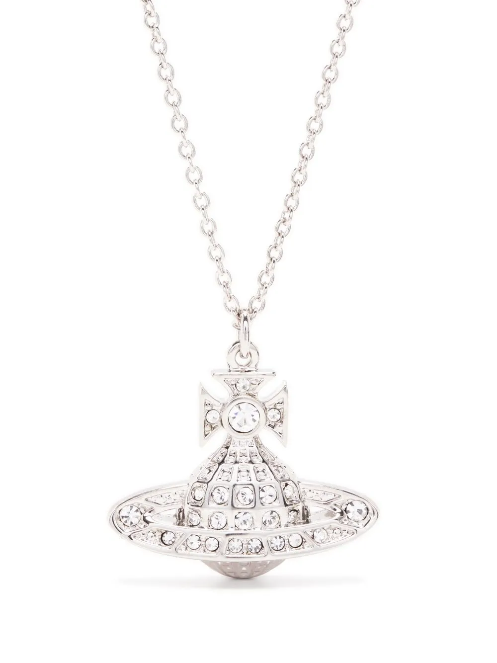 Vivienne Westwood Mini Bas Relief Orb-Pendant necklace - Silver