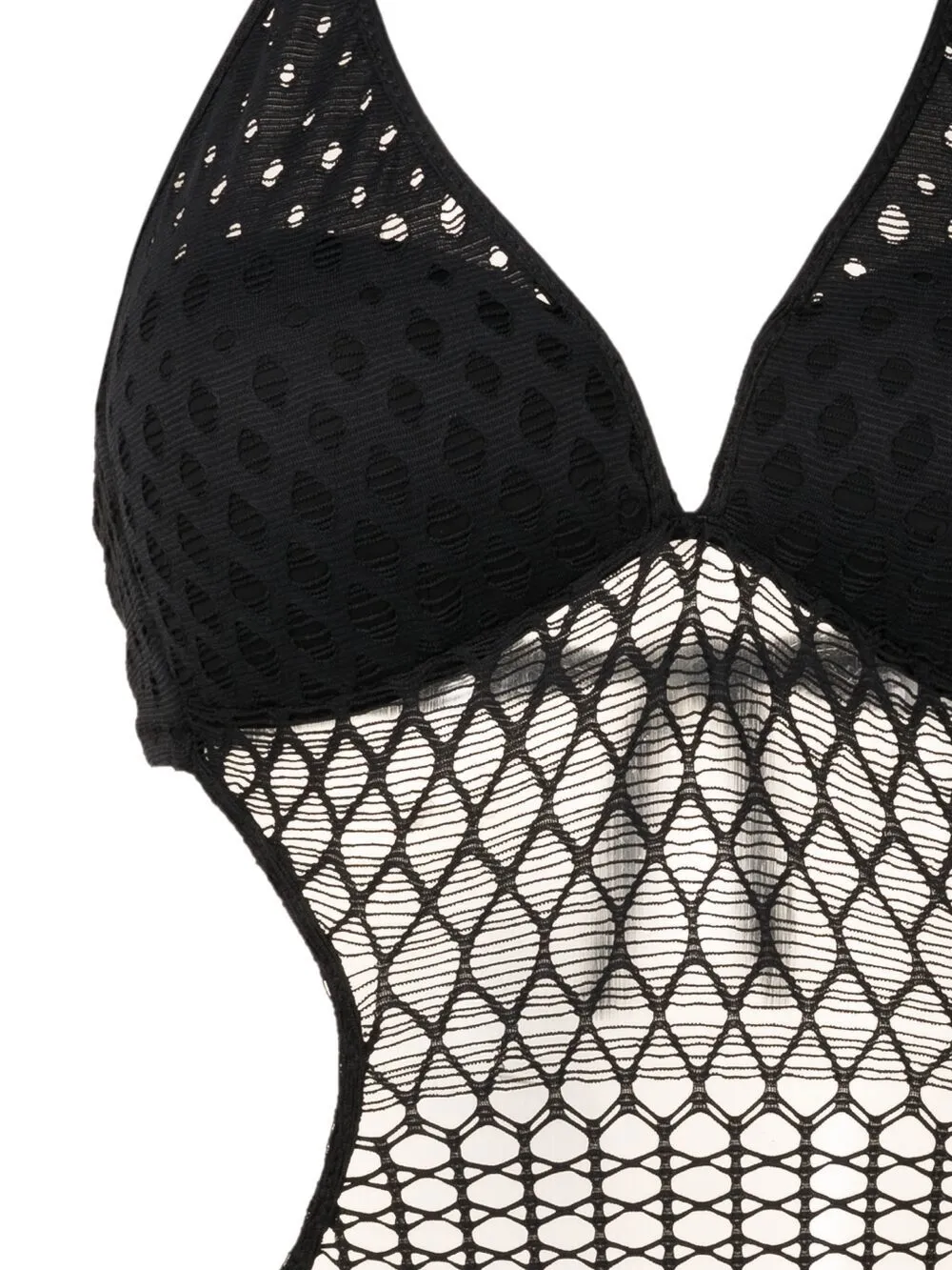 Amir Slama Cut Out Mesh Swimsuit Black Farfetch