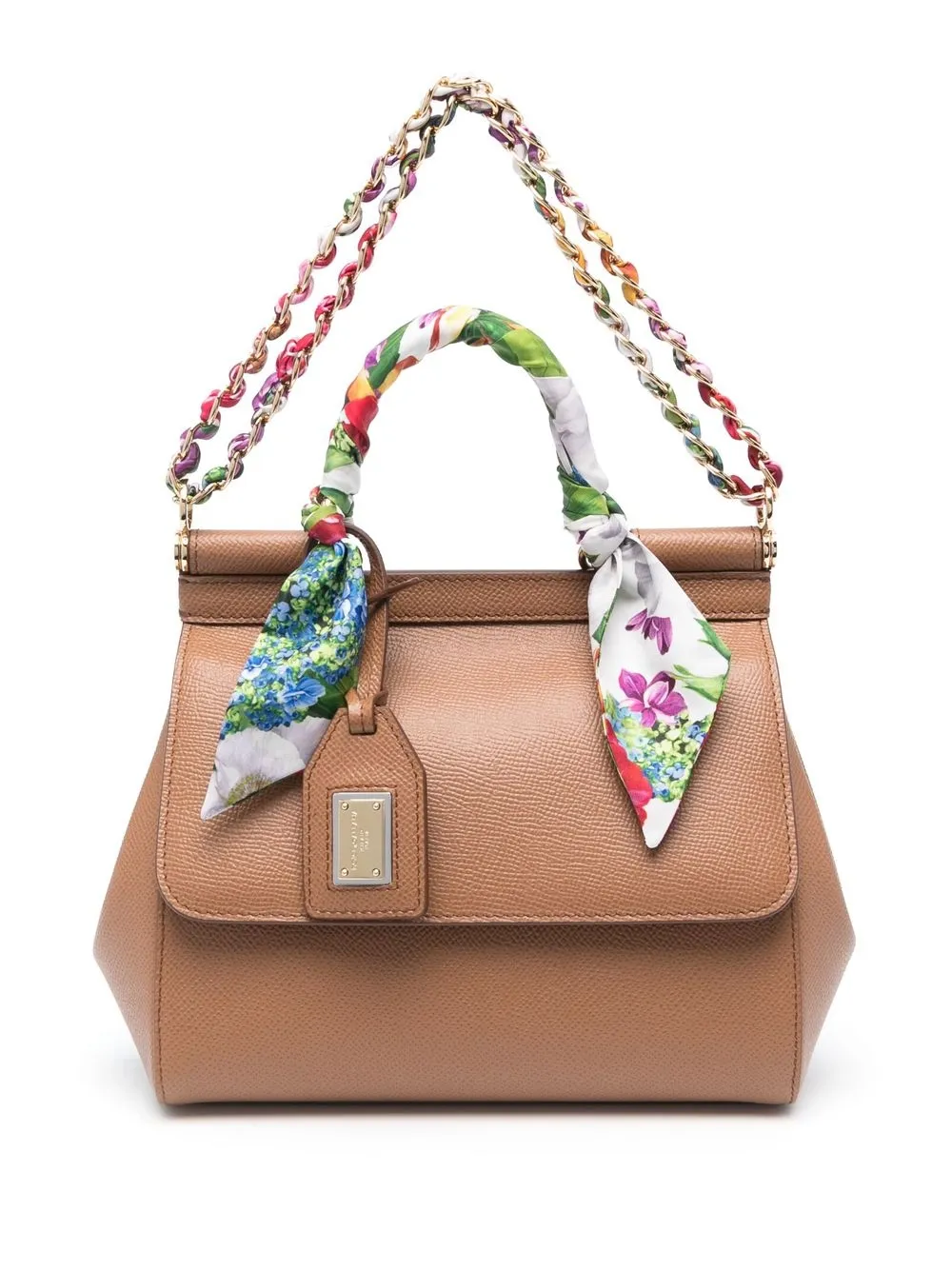Dolce & Gabbana scarf-detail tote bag - Brown
