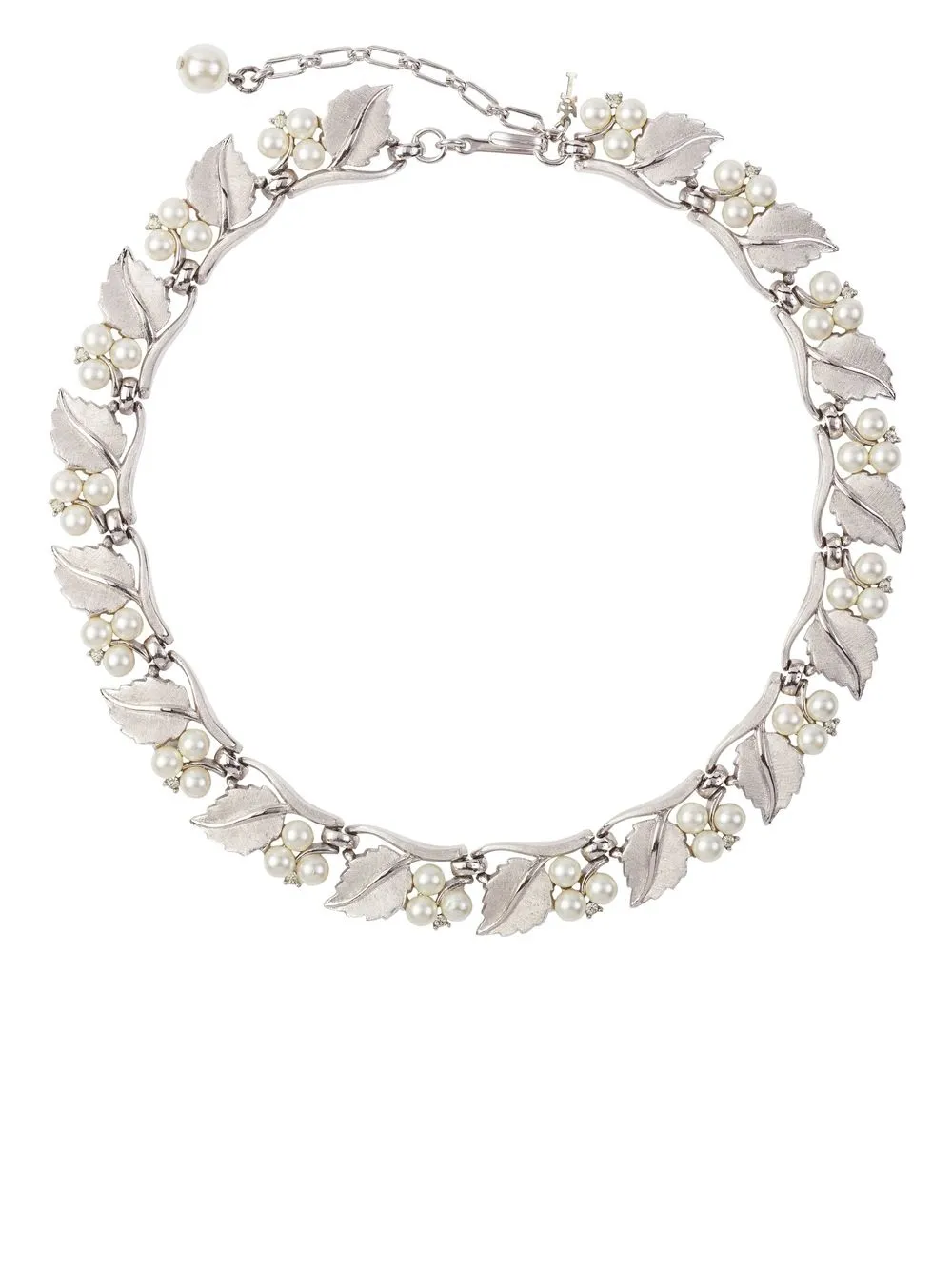 Susan Caplan Vintage 1960s Trifari leaf motif crystal-embellished necklace - Silver
Susan Caplan Vintage 1960s Trifari leaf motif crystal-embellished necklace - Silver