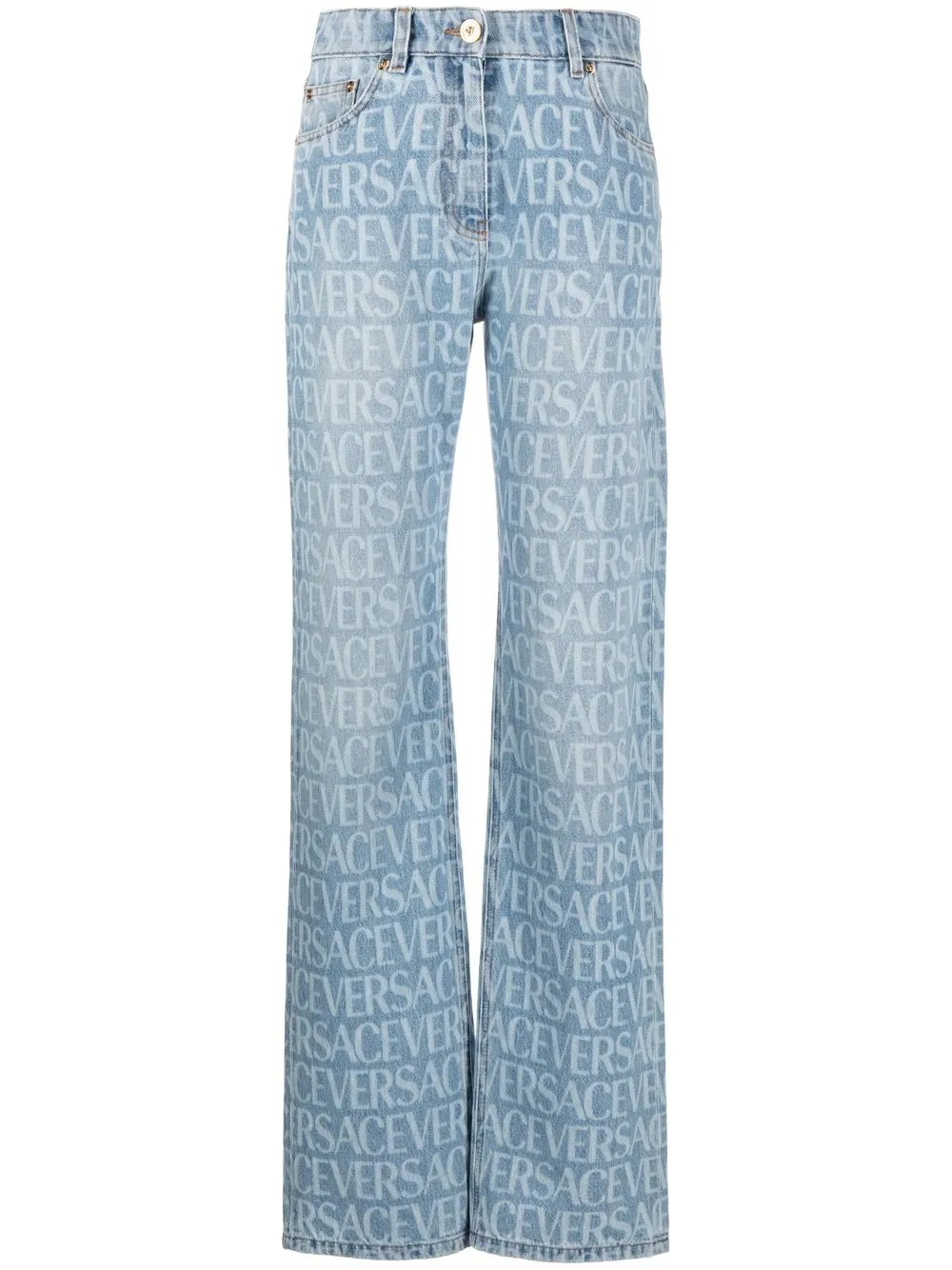 Versace logo-print denim jeans - Blue