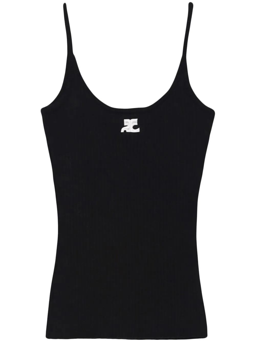 Courrèges ribbed-knit tank top - Black