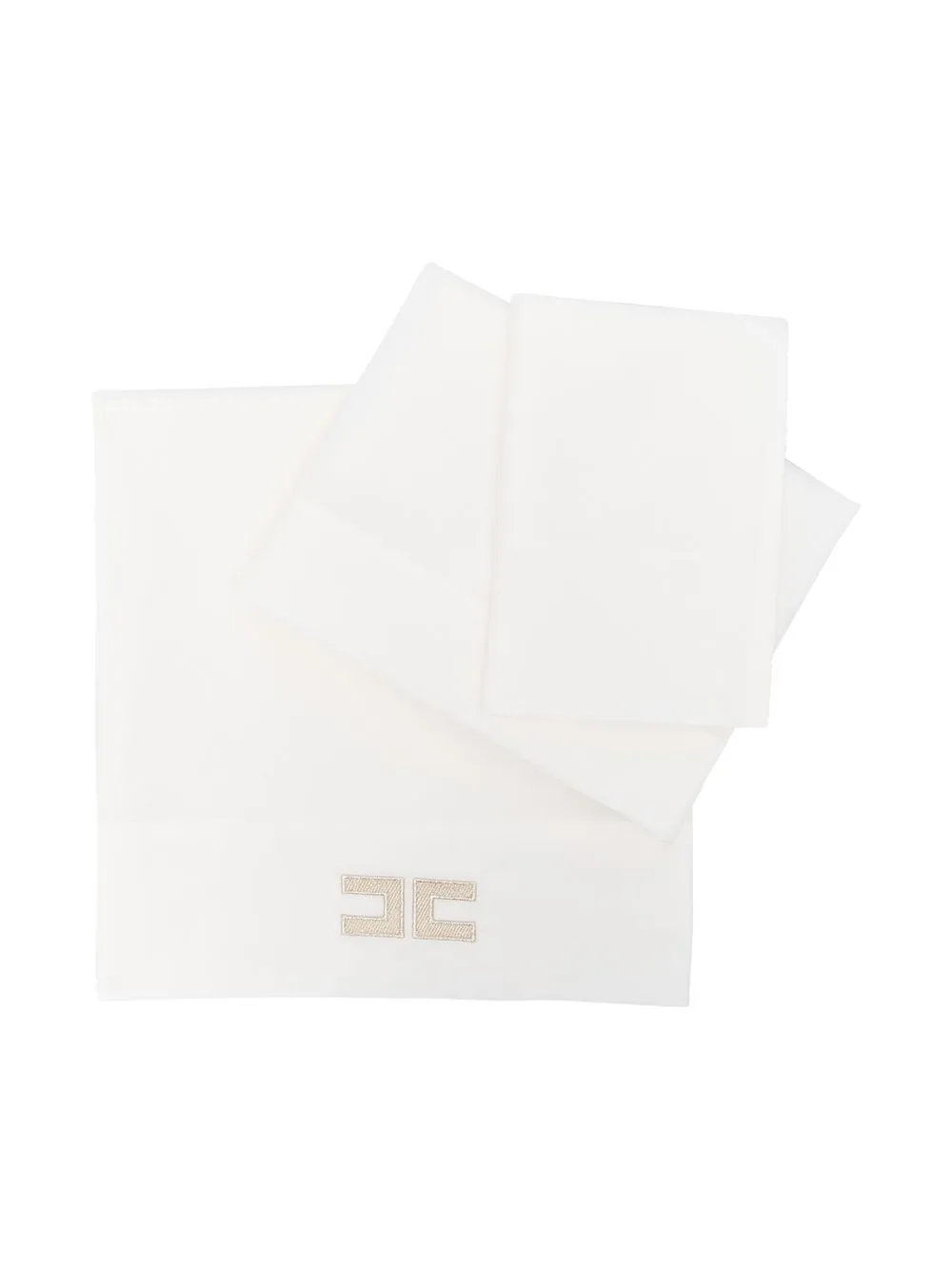 Elisabetta Franchi La Mia Bambina logo-patch cotton blanket set - White