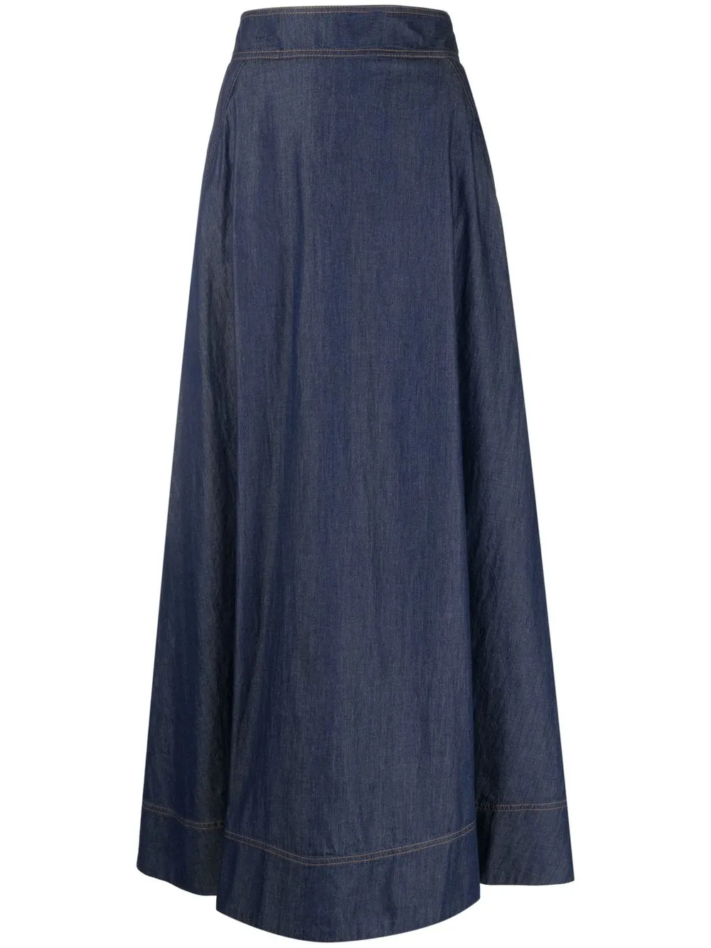 Love Moschino falda de mezclilla con pliegues - Azul