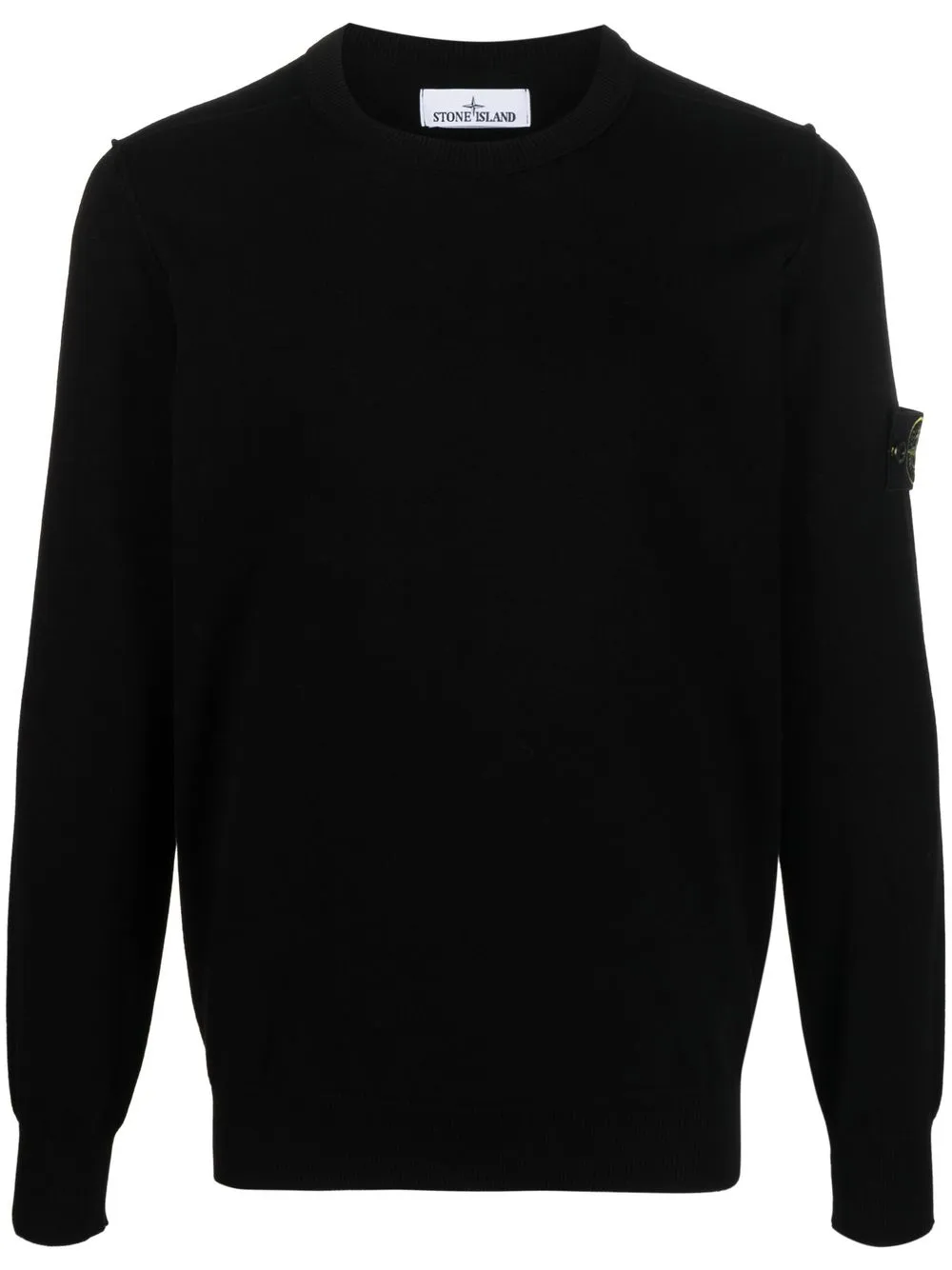 Stone Island logo-patch longsleeved cotton jumper - Black 
Stone Island logo-patch longsleeved cotton jumper - Black
