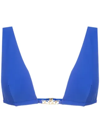 Lenny Niemeyer Chain Trim Triangle Bikini Top Blue FARFETCH