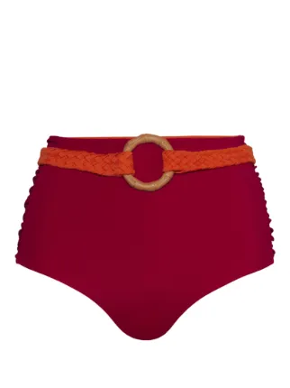 Johanna Ortiz Belted Waist Reversible Bikini Bottoms Farfetch