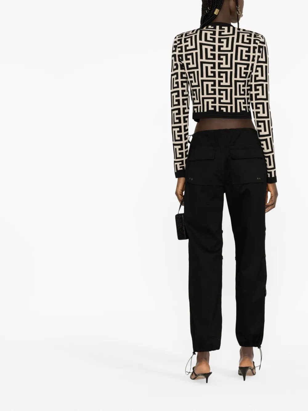 Balmain Knit Cropped Cardigan Black FARFETCH