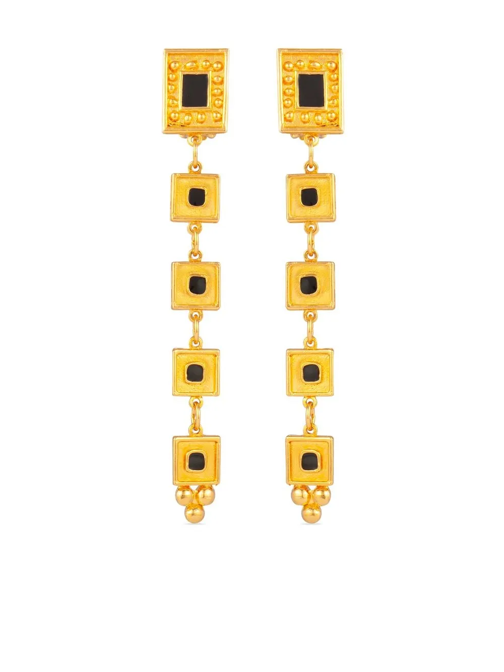 Susan Caplan Vintage 1980s Egyptian-inspired geometric dangle post earrings - Gold
Susan Caplan Vintage 1980s Egyptian-inspired geometric dangle post earrings - Gold