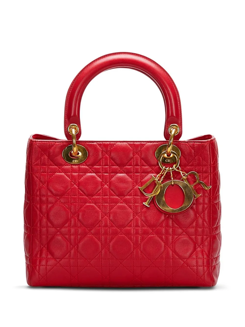 Christian Dior pre-owned medium Lady Dior handbag - Red 
Christian Dior pre-owned medium Lady Dior handbag - Red