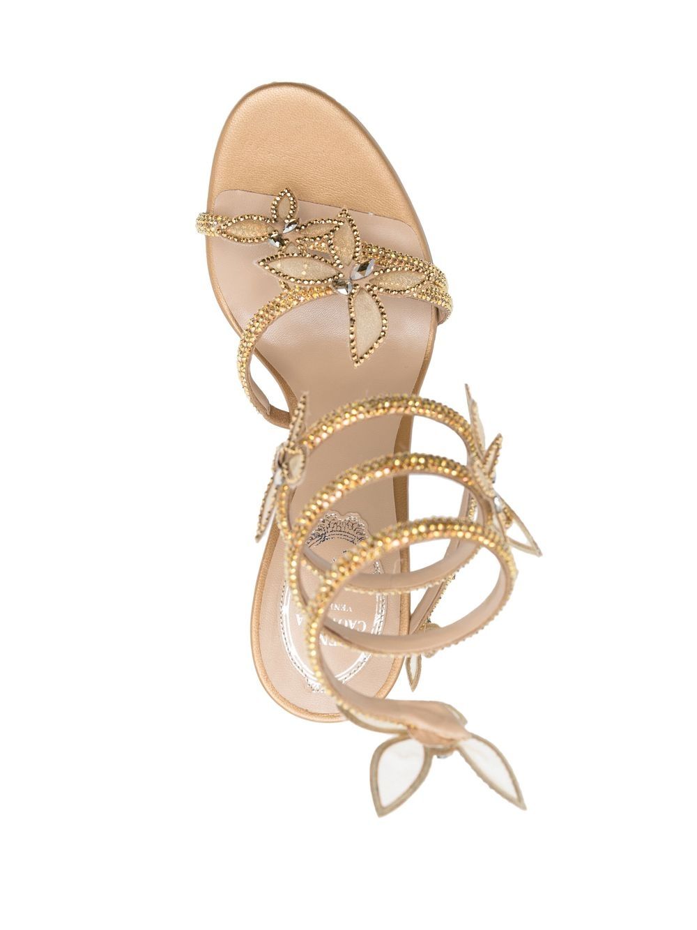 René Caovilla butterfly detail snake wrap Sandals Farfetch