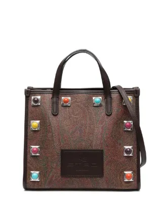 Etro Paisley Print Logo Patch Tote Bag Farfetch