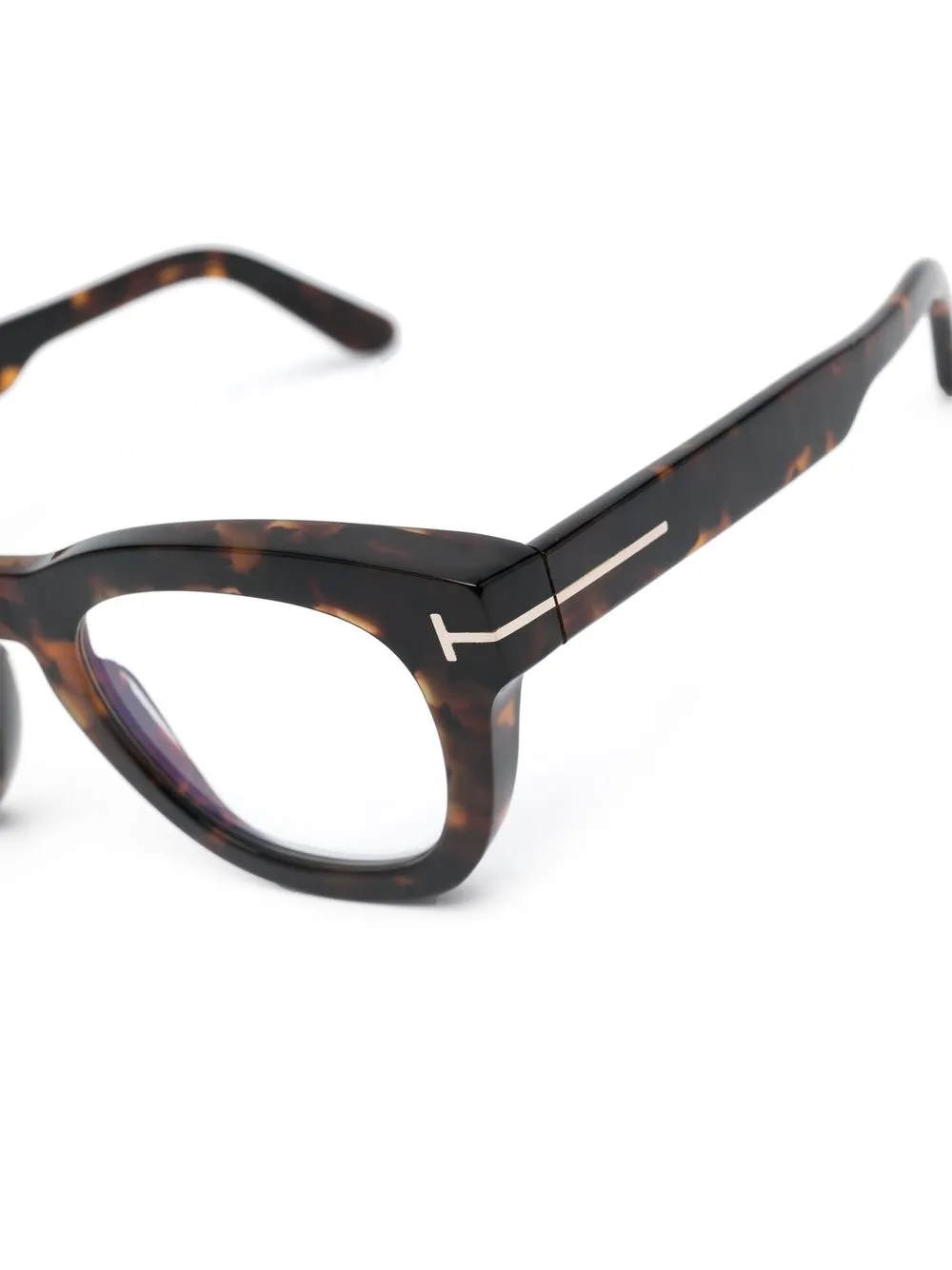 TOM FORD Eyewear Logo Arm Tortoiseshell Glasses Farfetch