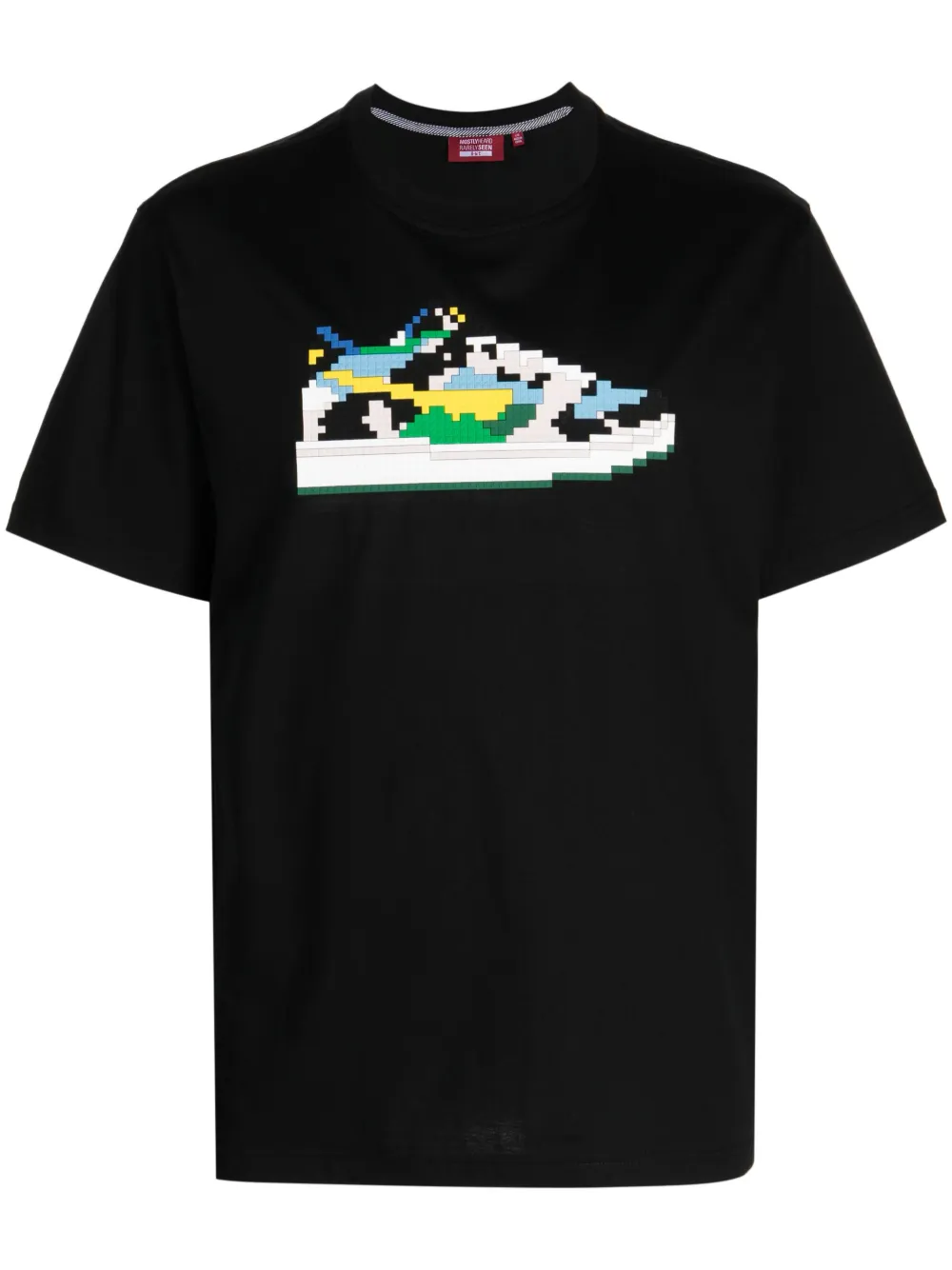 Mostly Heard Rarely Seen 8 Bit Sneaker Print Cotton T Shirt Black