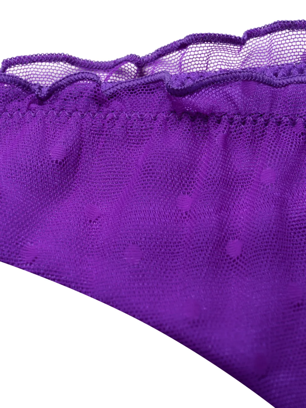 Mc2 Saint Barth Lace Detailing Polka Dot Print Bikini Bottom In Purple