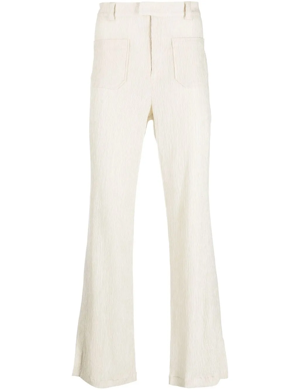 Soulland Kody Jacquard Flared Trousers In Nude ModeSens