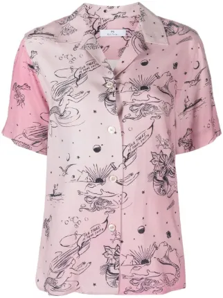 Ps Paul Smith Graphic Print Short Sleeve Shirt Farfetch