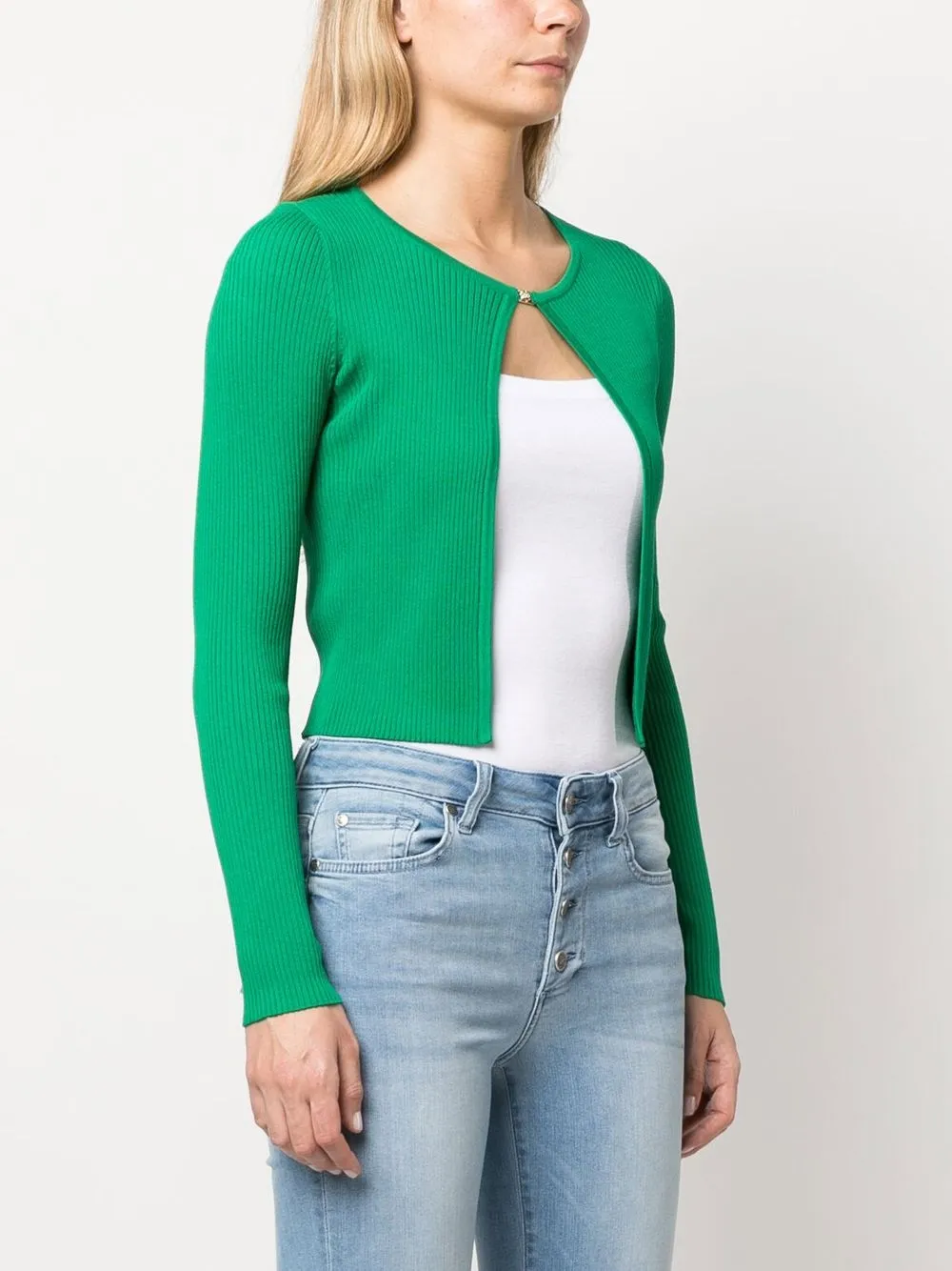 Pinko Ribbed Knit Cropped Cardigan Farfetch