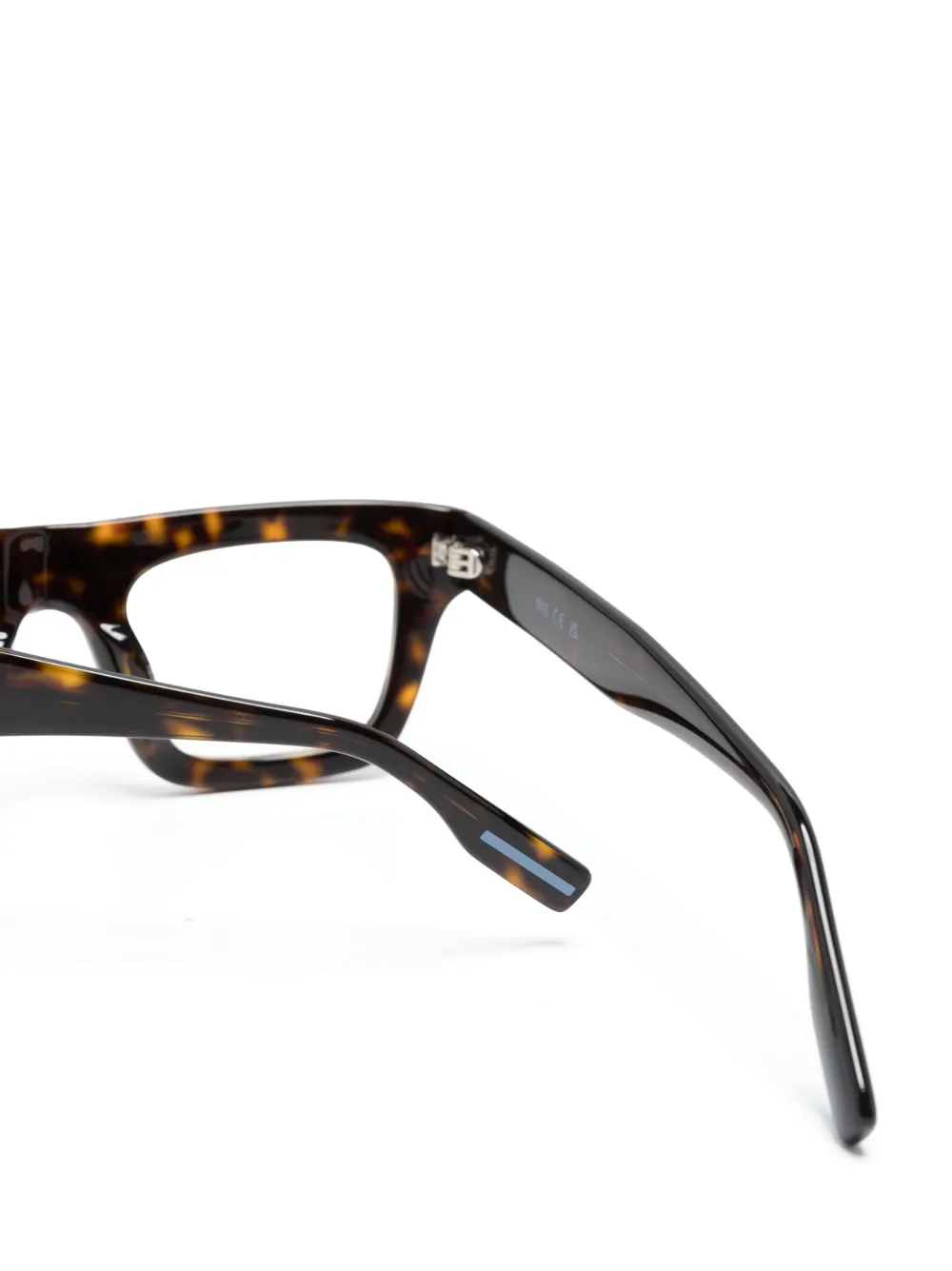 Mcq Tortoiseshell Effect Square Frame Glasses Farfetch