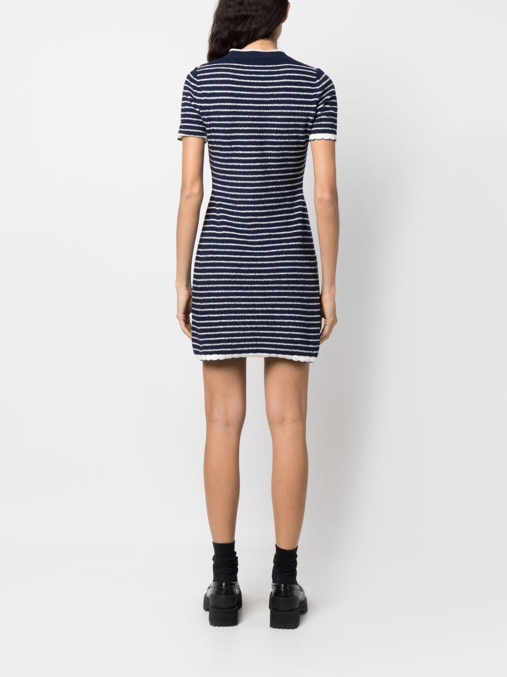 Miu Miu Logo Intarsia Striped Minidress Farfetch