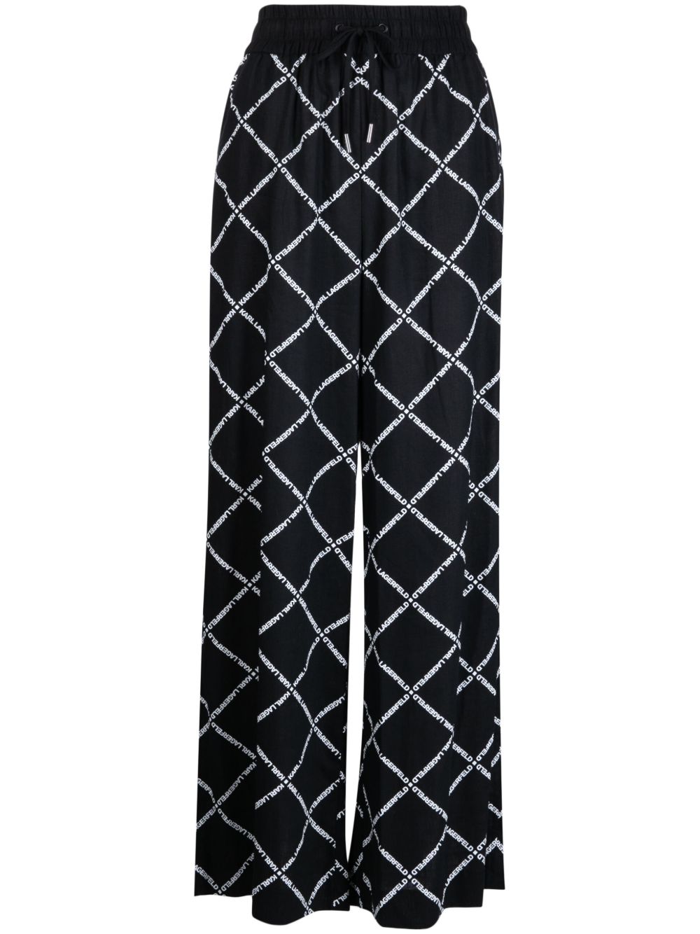 Karl Lagerfeld Logo Print Wide Leg Track Pants Farfetch