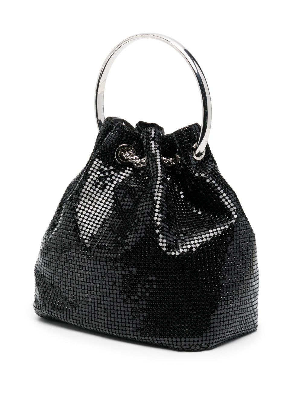 TWINSET Engraved Logo Chainmail Bucket Bag Farfetch