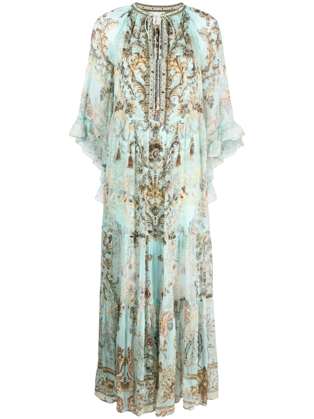 Camilla Floral Print Silk Dress Farfetch