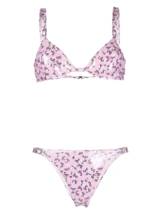 Alessandra Rich Daisy Print Laminated Bikini Farfetch