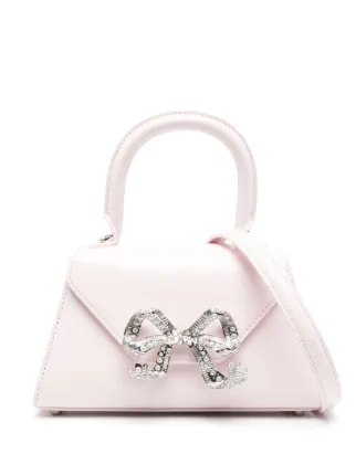 Self Portrait Crystal Embellished Bow Detail Tote Bag Farfetch