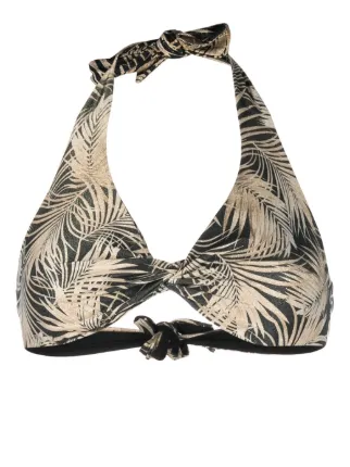 Fisico Leaf Print Bikini Top Farfetch