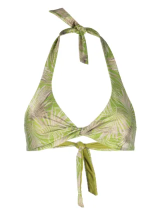 Fisico Leaf Print Bikini Top Farfetch