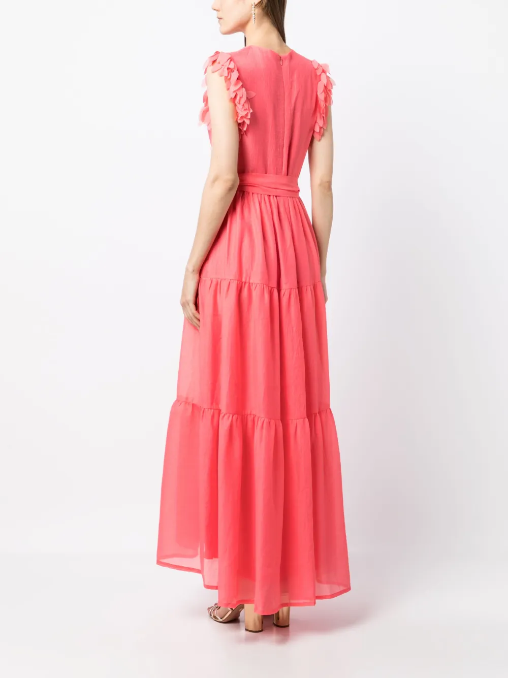 Baruni Feather Detailing Tiered Dress Farfetch