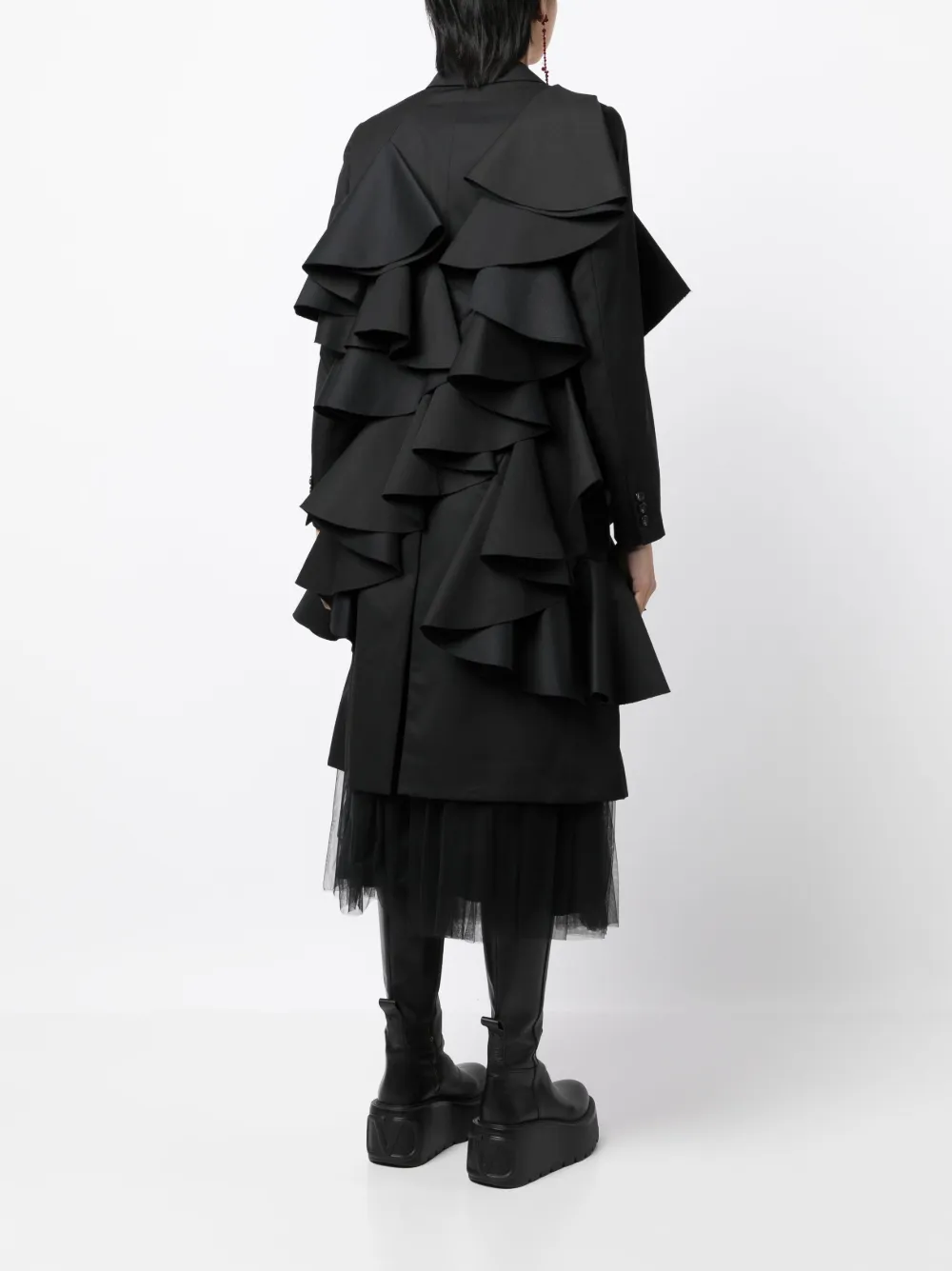 Comme Des Garçons 러플 디테일 싱글 브레스티드 블레이저 Farfetch