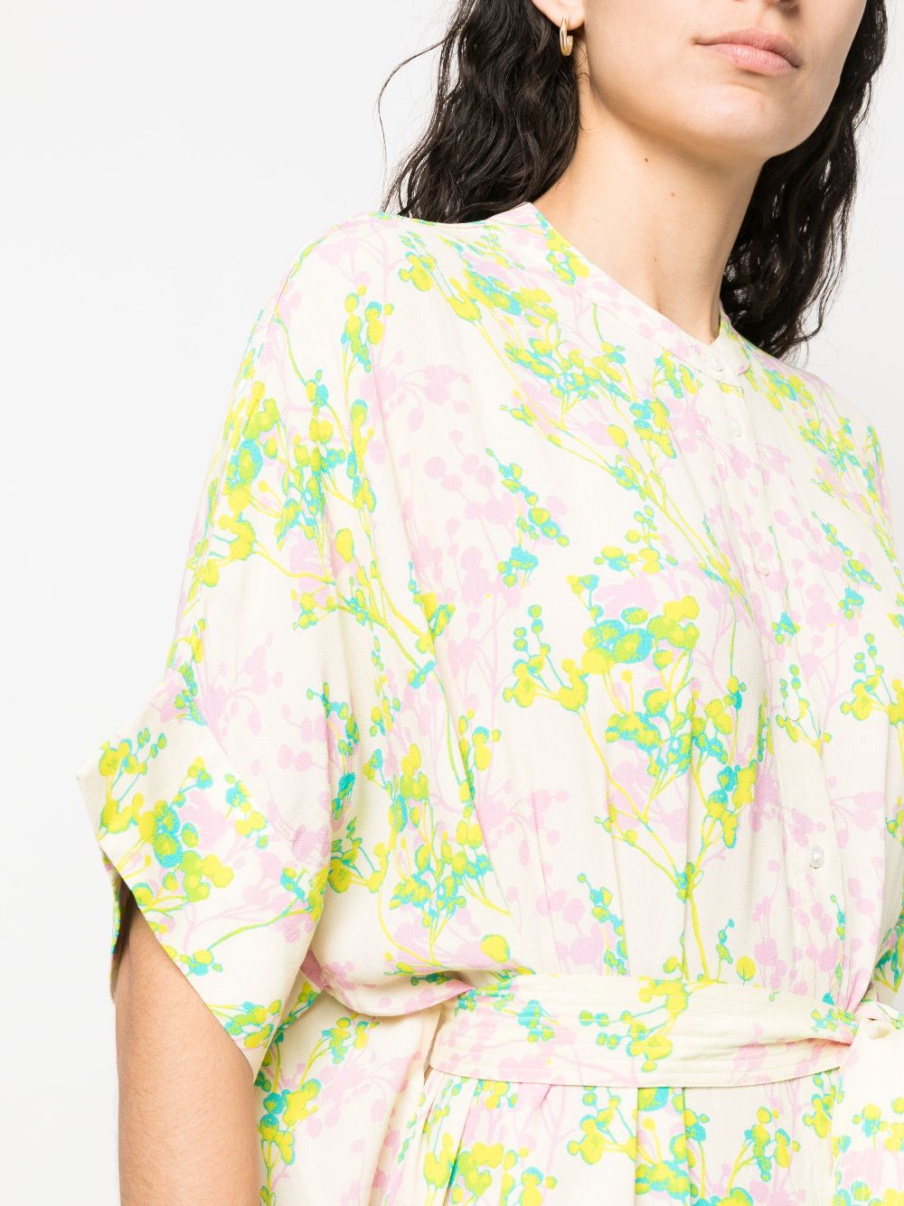 Essentiel Antwerp Floral Print Belted Shirt Dress Farfetch