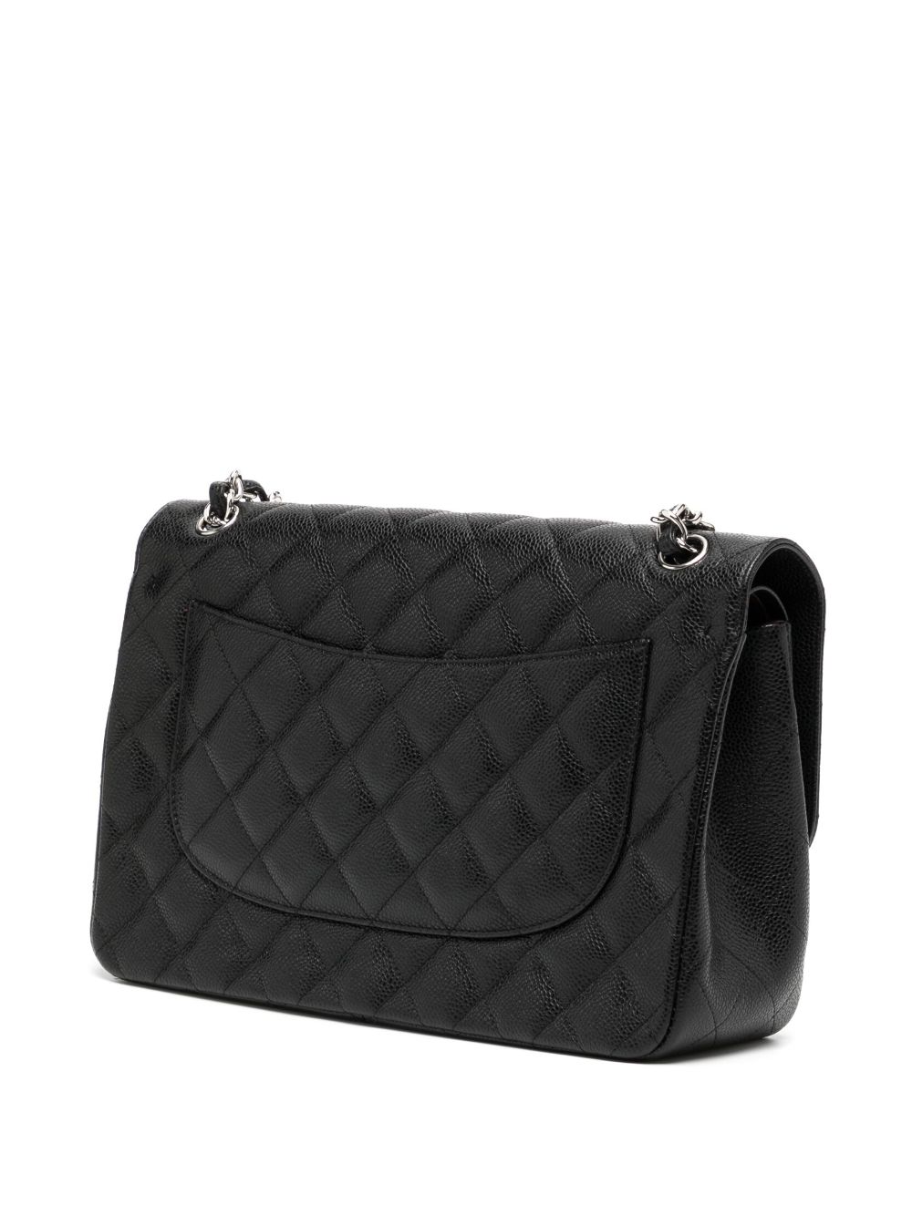 Pre Owned Chanel Double Flap Shoulder Bag In Black ModeSens