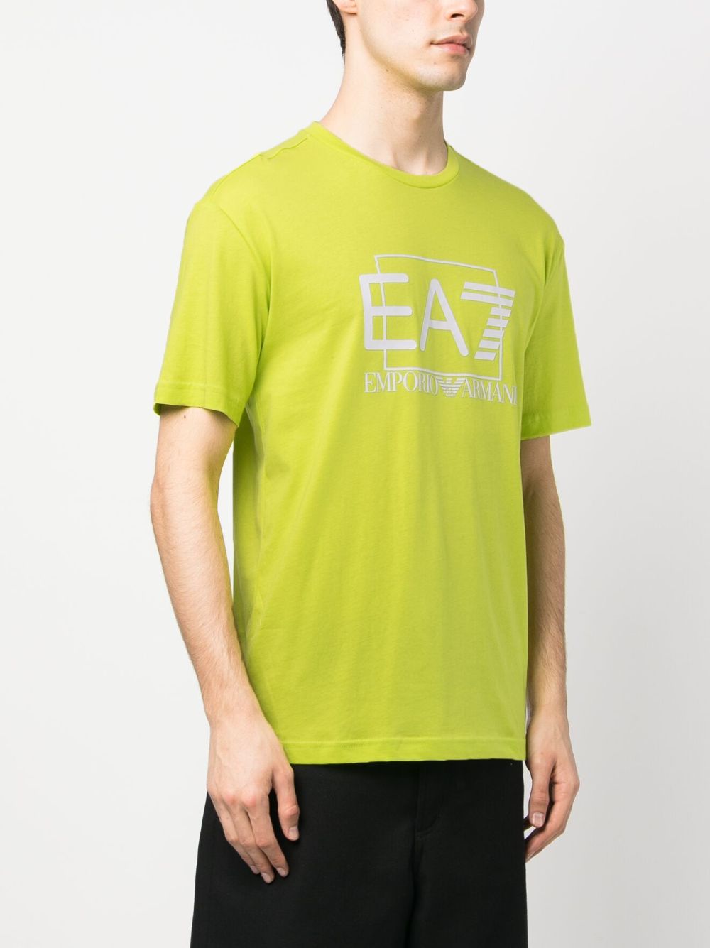 Ea Emporio Armani Logo Print Cotton T Shirt Farfetch