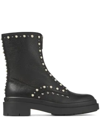 Jimmy Choo Nola Crystal Embellished Leather Boots Farfetch