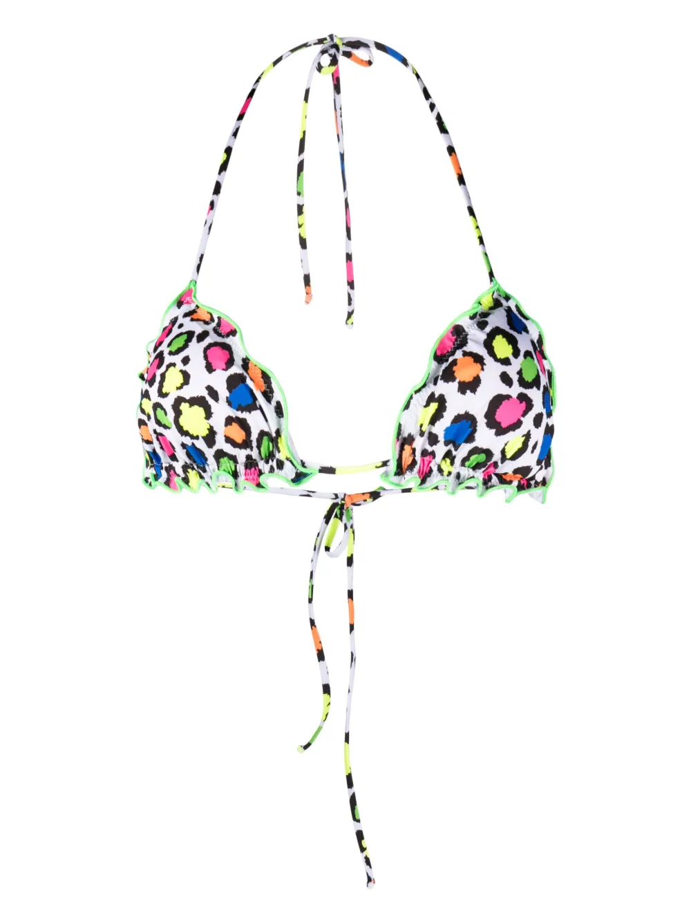 Mc2 Saint Barth Leopard Print Triangle Bikini Top In White ModeSens