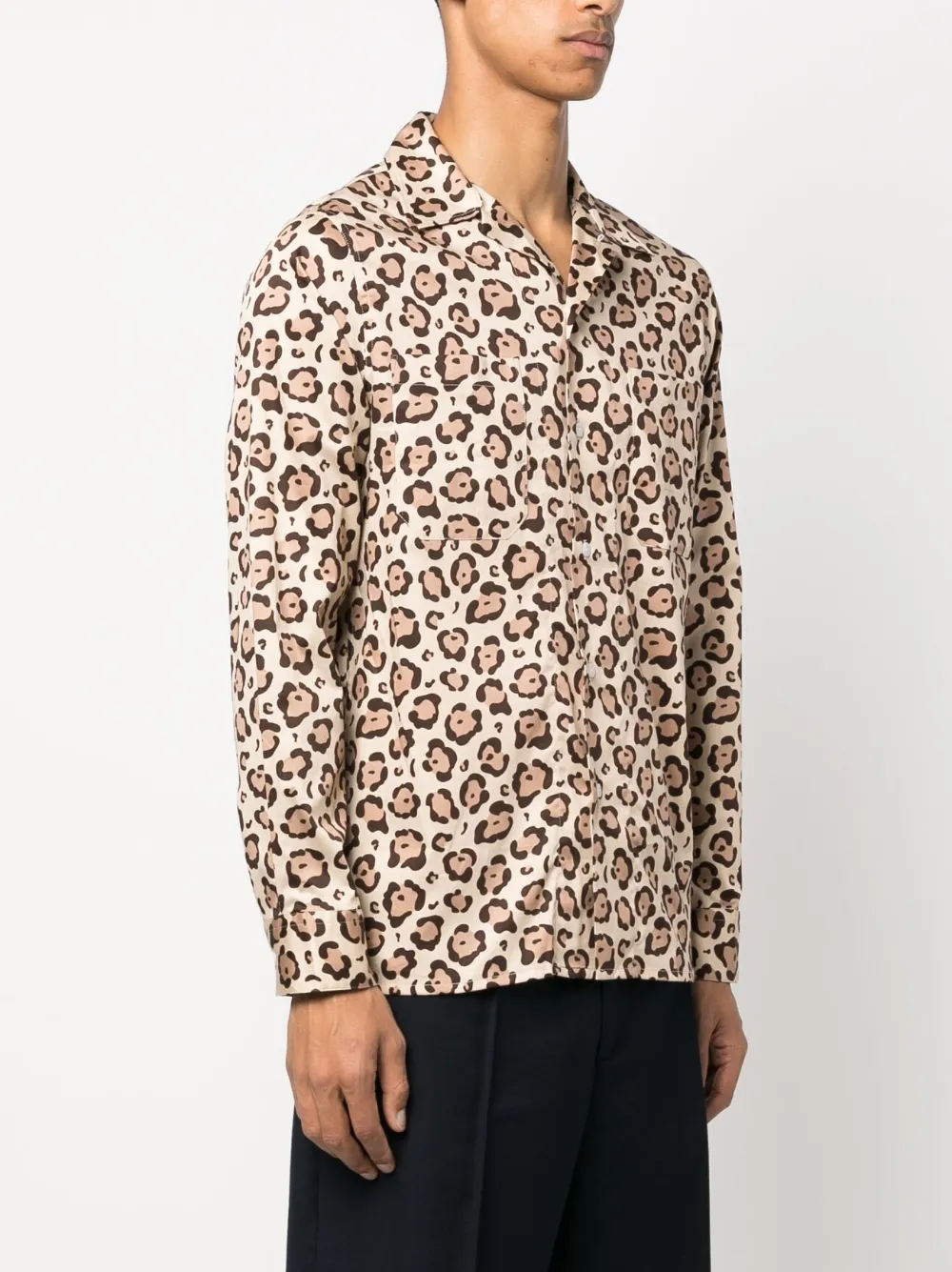 FURSAC Leopard Print Cotton Blend Shirt Farfetch