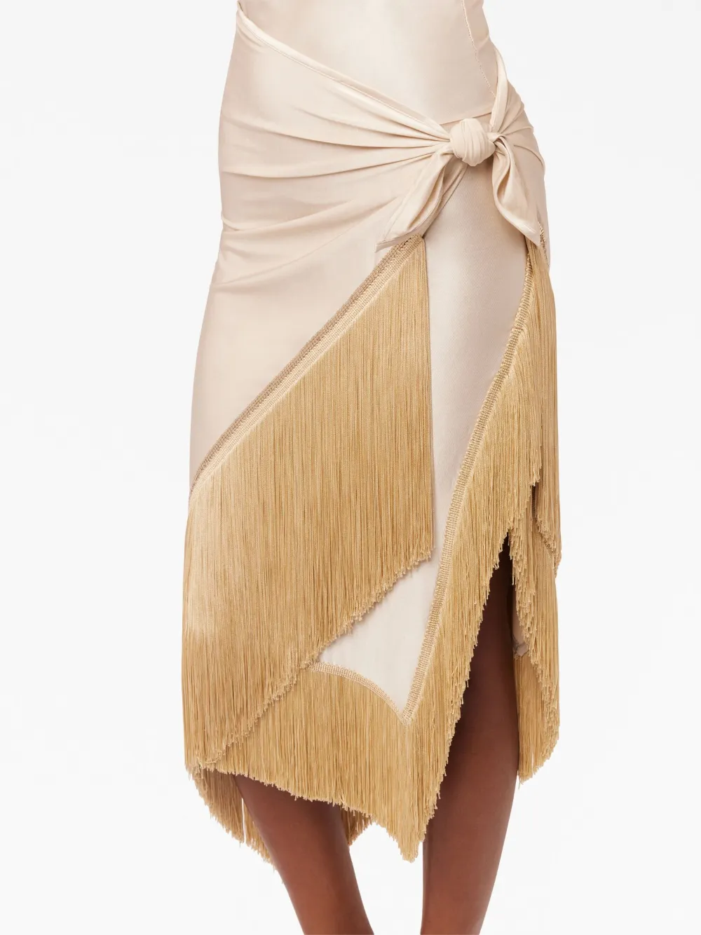 Rabanne Fringed Hem Asymmetric Skirt Farfetch