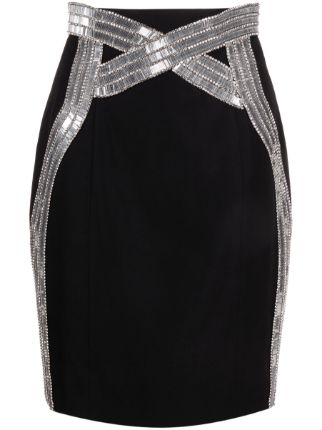 Balmain Sequin Embellished Pencil Skirt Farfetch